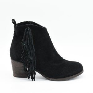 Matisse Cloey Fringe Black Suede Bootie 6